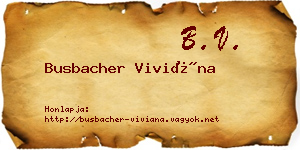 Busbacher Viviána névjegykártya